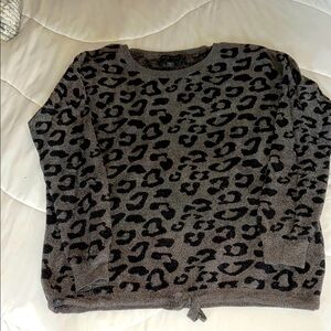 Barefoot Dreams Black and Gray Crew Neck Sweater